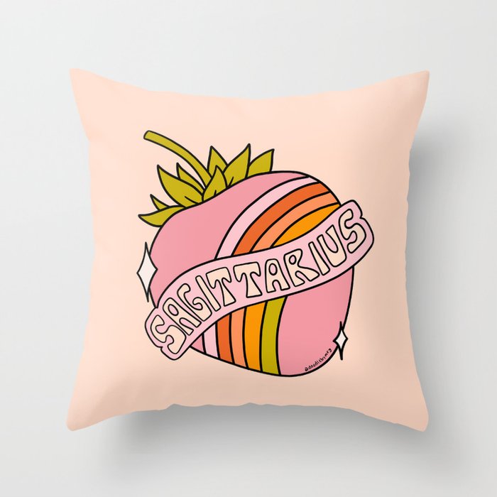 Sagittarius Strawberry Throw Pillow Gallery Image 6