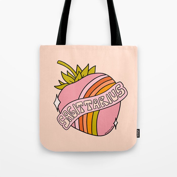 Sagittarius Strawberry Tote Bag Gallery Image 1