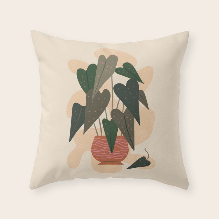 Hello Begonia Throw Pillow Gallery Image 1
