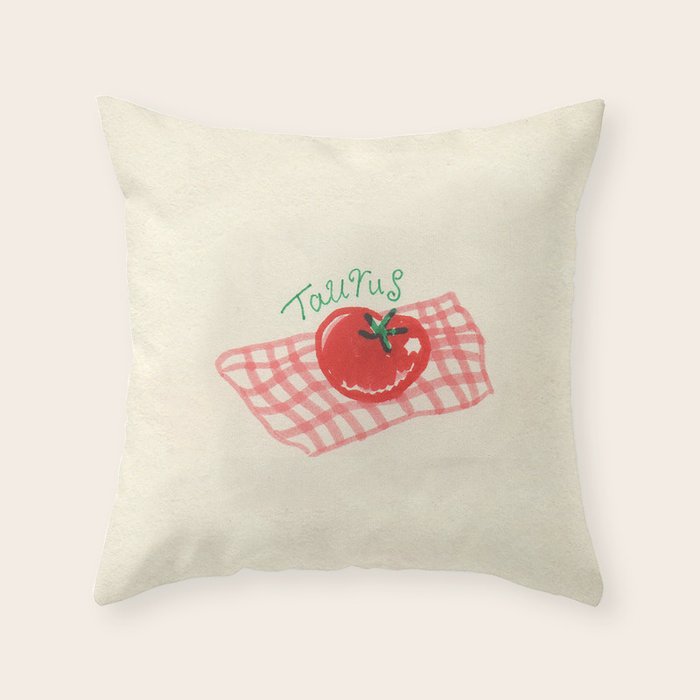 taurus tomato Throw Pillow Gallery Image 6