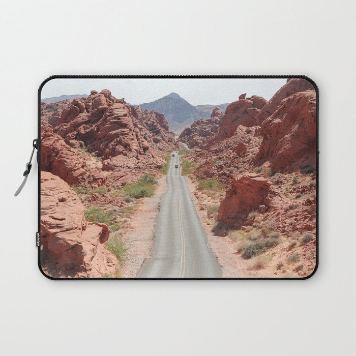 Roads Of Nevada Desert Picture | Valley Of Fire State Park Art Print | USA Travel Photography Laptop Sleeve Gallery Image 1