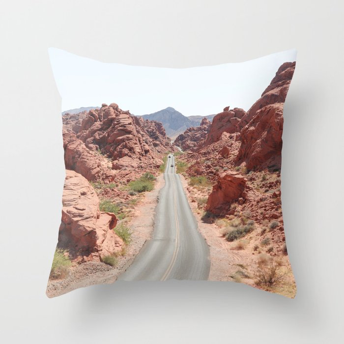Roads Of Nevada Desert Picture | Valley Of Fire State Park Art Print | USA Travel Photography Throw Pillow Gallery Image 6