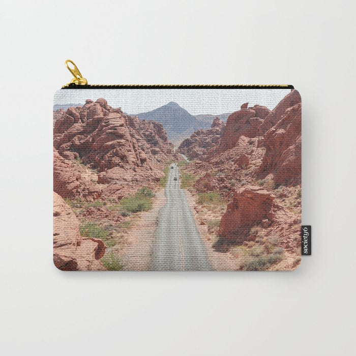 Roads Of Nevada Desert Picture | Valley Of Fire State Park Art Print | USA Travel Photography Carry All Pouch Gallery Image 1