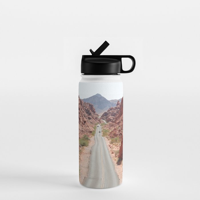 Roads Of Nevada Desert Picture | Valley Of Fire State Park Art Print | USA Travel Photography Water Bottle Gallery Image 1