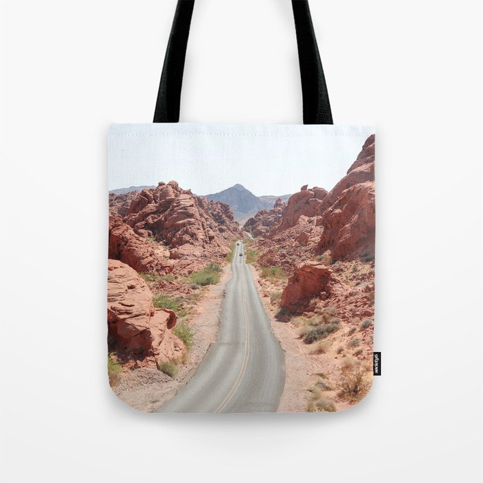 Roads Of Nevada Desert Picture | Valley Of Fire State Park Art Print | USA Travel Photography Tote Bag Gallery Image 1