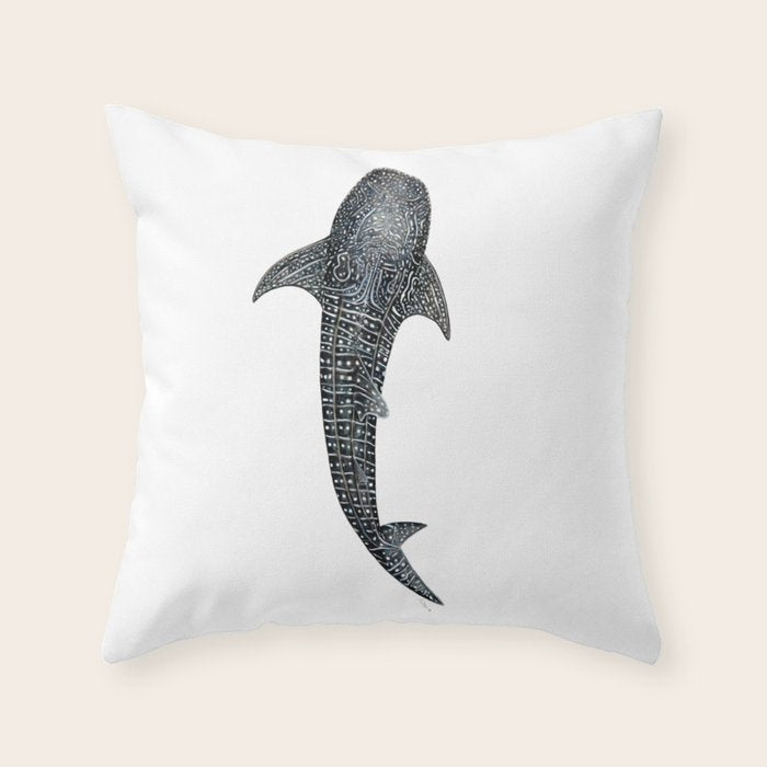 Whale shark for divers, shark lovers and fishermen Throw Pillow Gallery Image 1
