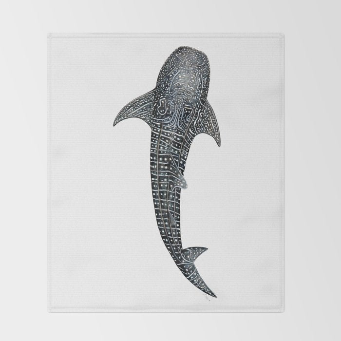 Whale shark for divers, shark lovers and fishermen Throw Blanket Gallery Image 2