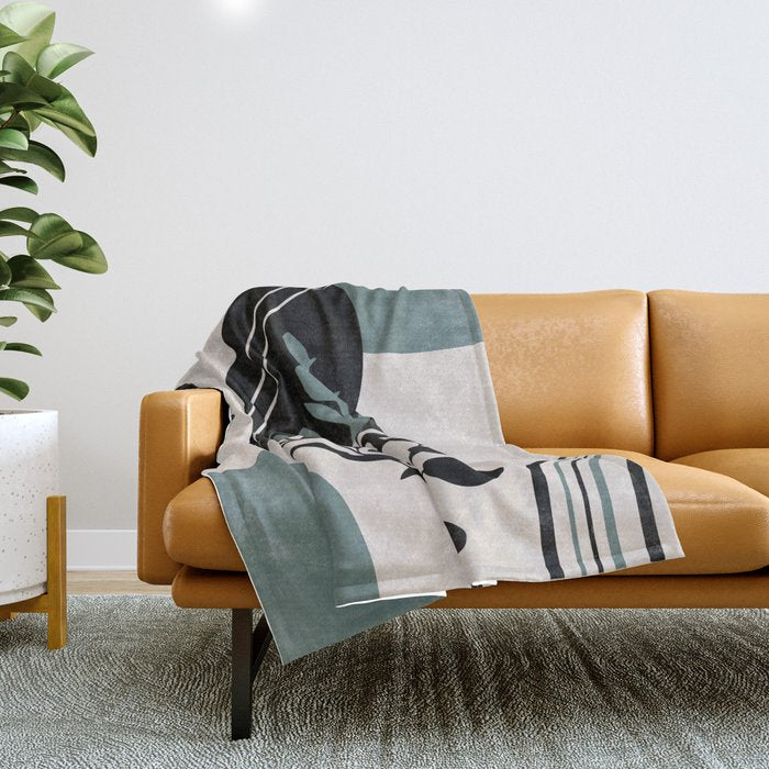 Eucalyptus Boho Botanical Throw Blanket Gallery Image 1