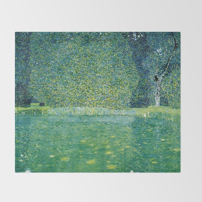 Gustav Klimt , Pond of Schloss Kammer on Attersee Throw Blanket Gallery Image 2