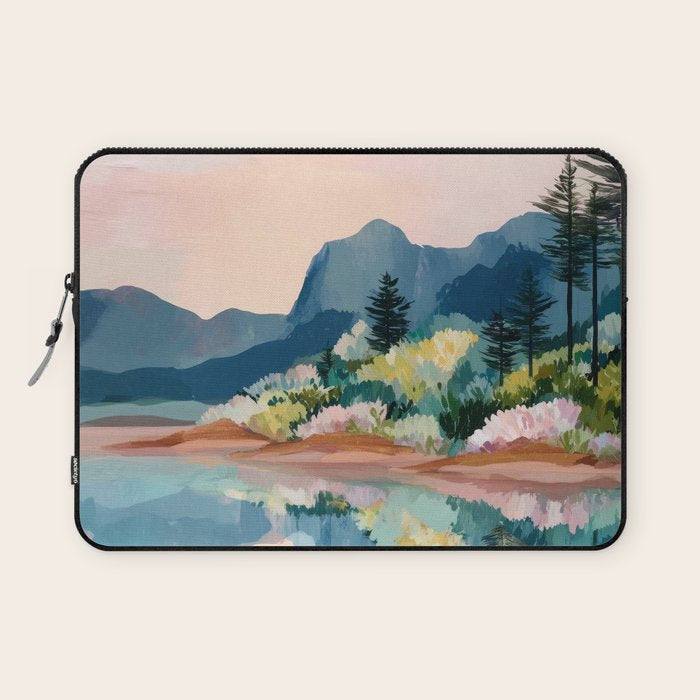 Pastel Lake Reflections Laptop Sleeve Gallery Image 1
