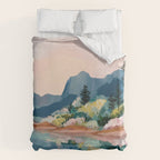 Pastel Lake Reflections Duvet Cover Gallery Image 6