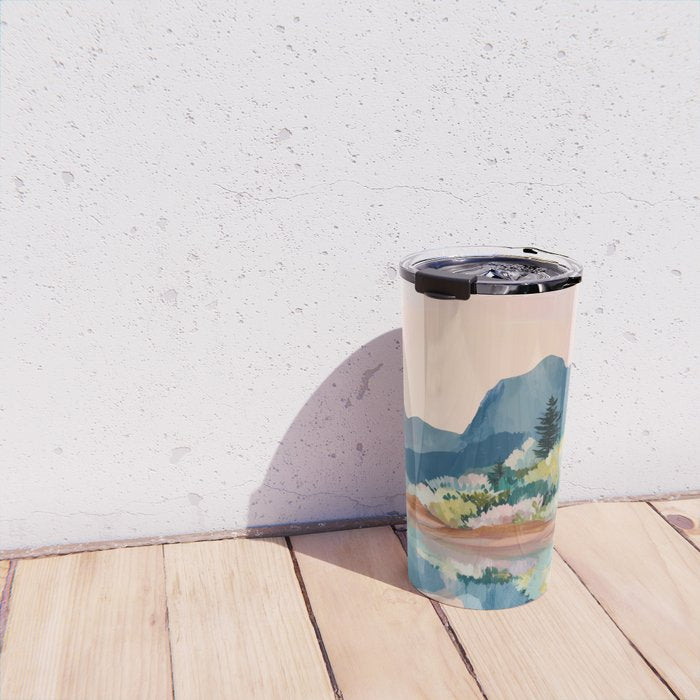 Pastel Lake Reflections Travel Mug Gallery Image 4