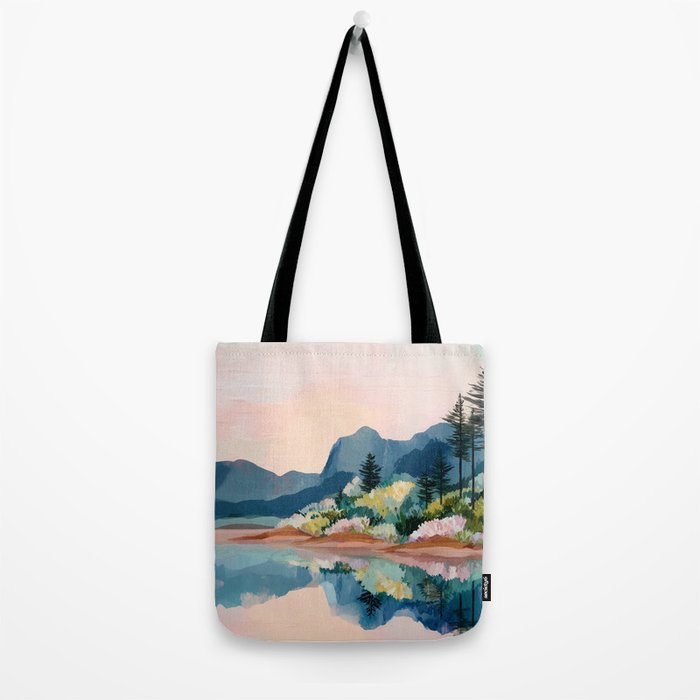 Pastel Lake Reflections Tote Bag Gallery Image 2