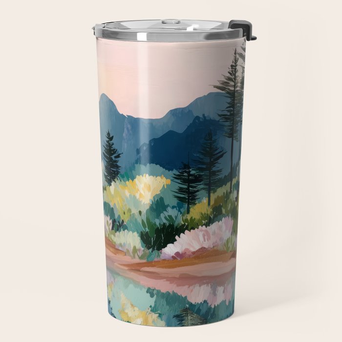 Pastel Lake Reflections Travel Mug Gallery Image 2