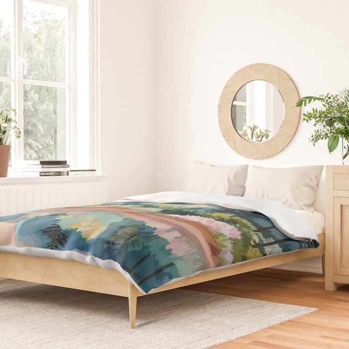 Pastel Lake Reflections Duvet Cover Gallery Image 2