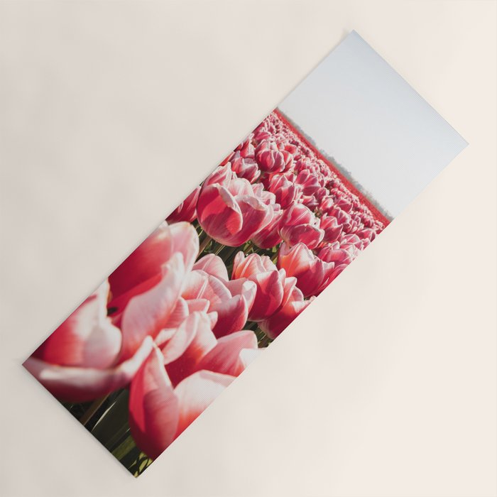 Tulip Field In Holland Floral Photo | Europe Travel Photography Red Flowers Spring Art Print Yoga Mat Gallery Image 1