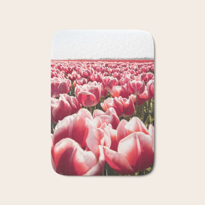 Tulip Field In Holland Floral Photo | Europe Travel Photography Red Flowers Spring Art Print Bath Mat Gallery Image 1