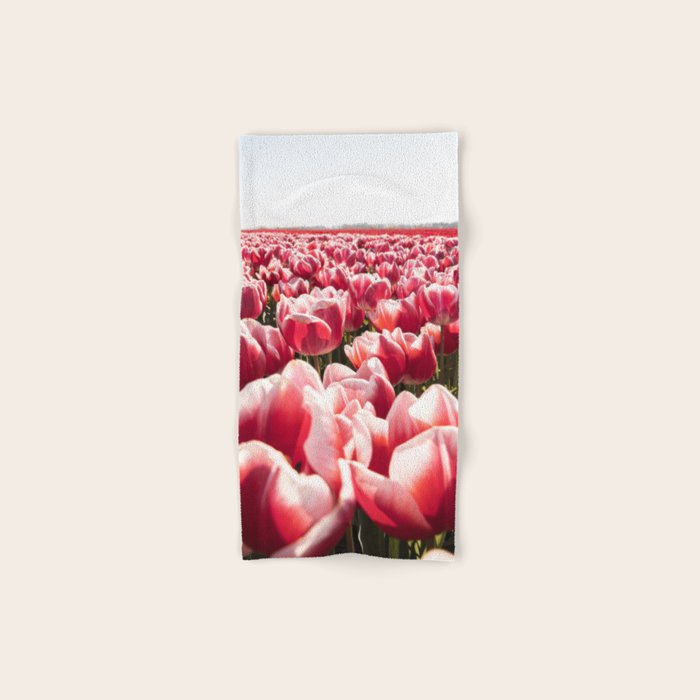 Tulip Field In Holland Floral Photo | Europe Travel Photography Red Flowers Spring Art Print Bath Towel Gallery Image 1