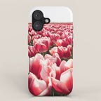 Tulip Field In Holland Floral Photo | Europe Travel Photography Red Flowers Spring Art Print iPhone Case Gallery Image 1