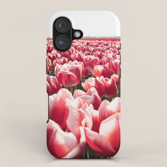 Tulip Field In Holland Floral Photo | Europe Travel Photography Red Flowers Spring Art Print iPhone Case Gallery Image 1