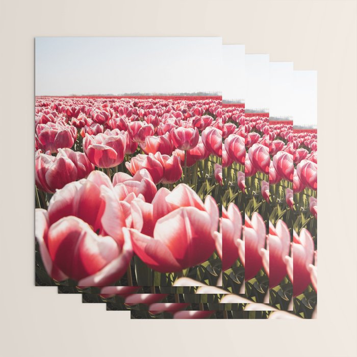 Tulip Field In Holland Floral Photo | Europe Travel Photography Red Flowers Spring Art Print Wrapping Paper Gallery Image 3