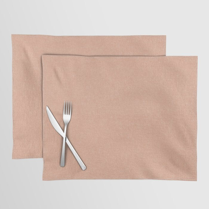 solid woven - peach Placemat Gallery Image 1