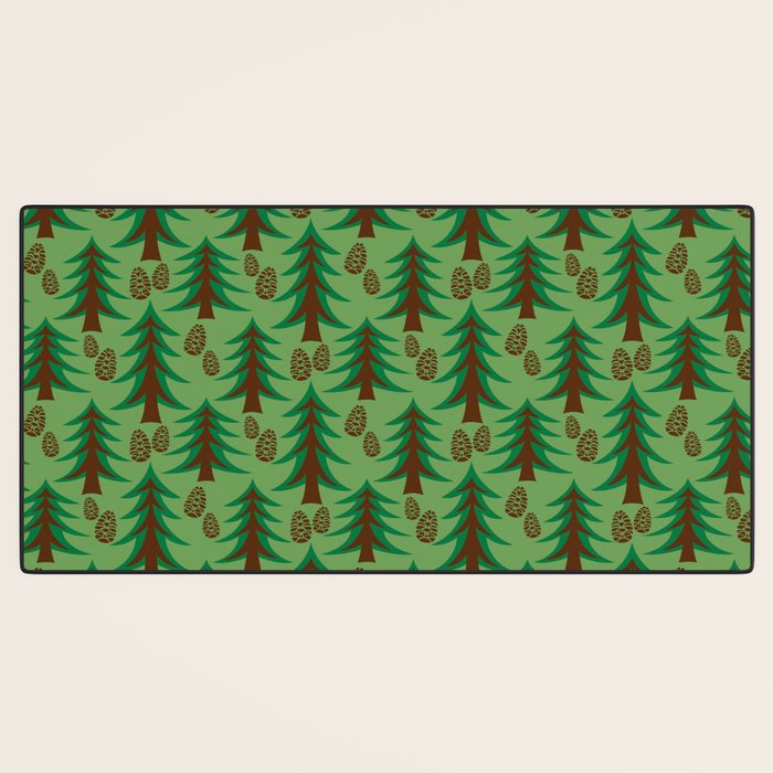 Abstract Fir Trees and Pine Cones Desk Mat Gallery Image 3