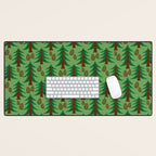 Abstract Fir Trees and Pine Cones Desk Mat Gallery Image 1