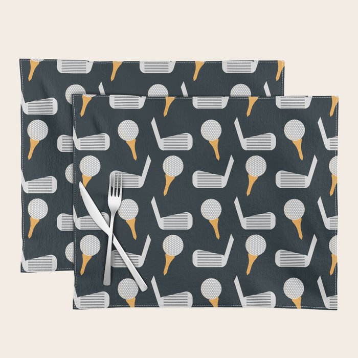 Golf Pattern (Black) Placemat Gallery Image 1