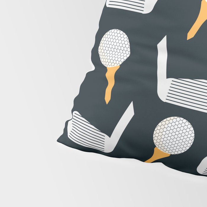 Golf Pattern (Black) Pillow Sham Gallery Image 4