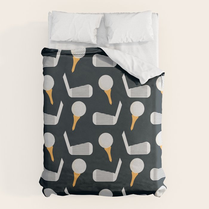 Golf Pattern (Black) Duvet Cover Gallery Image 1