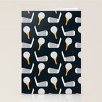 Golf Pattern (Black) Stationery Card Gallery Image 2