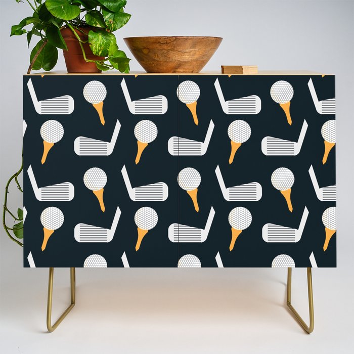 Golf Pattern (Black) Credenza Gallery Image 1
