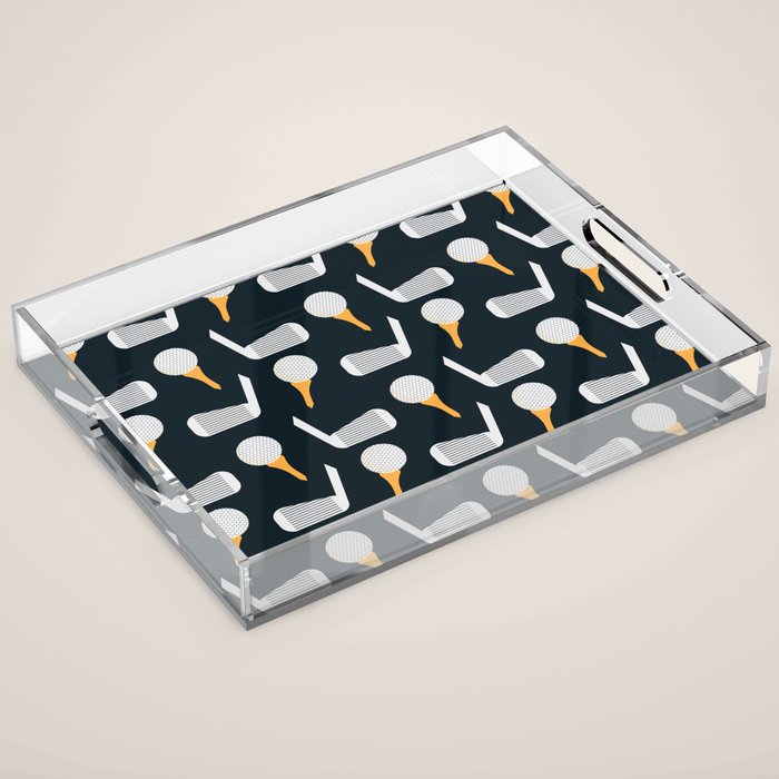 Golf Pattern (Black) Acrylic Tray Gallery Image 1