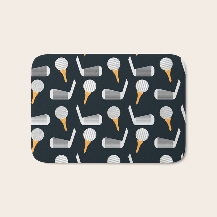 Golf Pattern (Black) Bath Mat Gallery Image 1