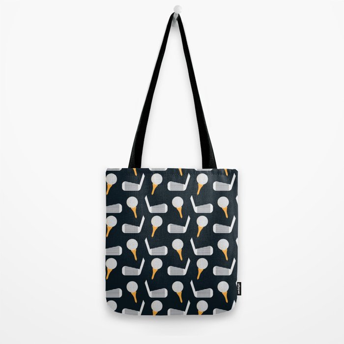 Golf Pattern (Black) Tote Bag Gallery Image 2