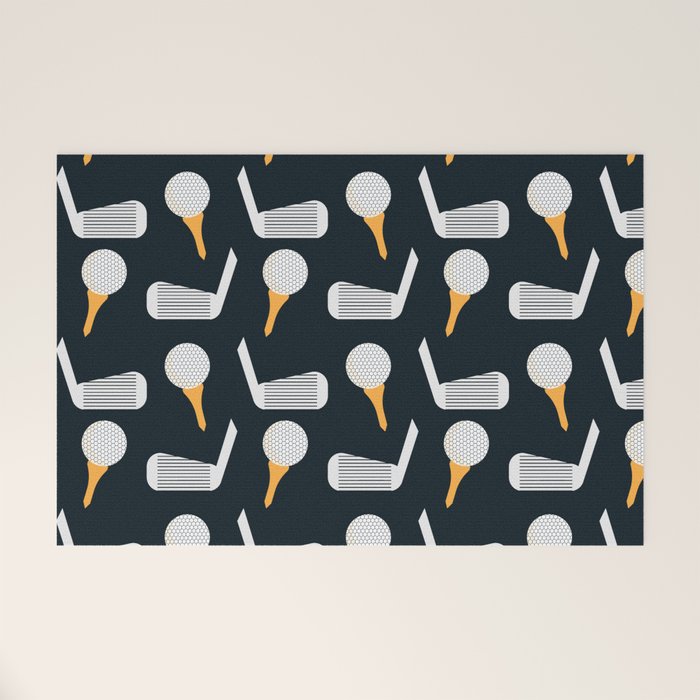 Golf Pattern (Black) Welcome Mat