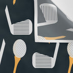 Golf Pattern (Black) Wall Tapestry Gallery Image 3