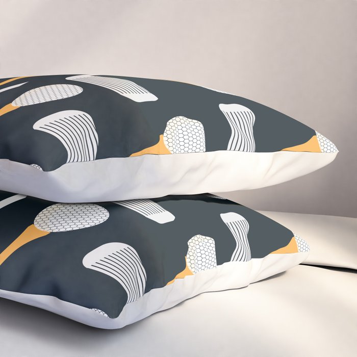 Golf Pattern (Black) Pillow Sham Gallery Image 3