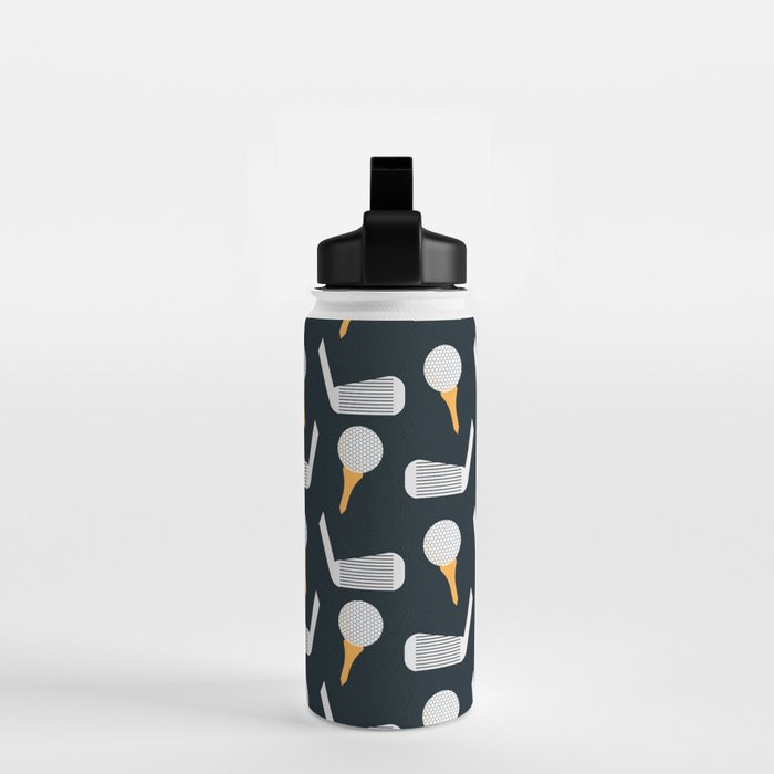 Golf Pattern (Black) Water Bottle Gallery Image 2