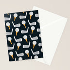 Golf Pattern (Black) Stationery Card Gallery Image 2