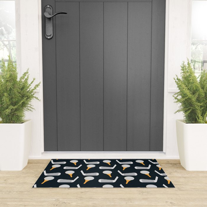 Golf Pattern (Black) Welcome Mat Gallery Image 3