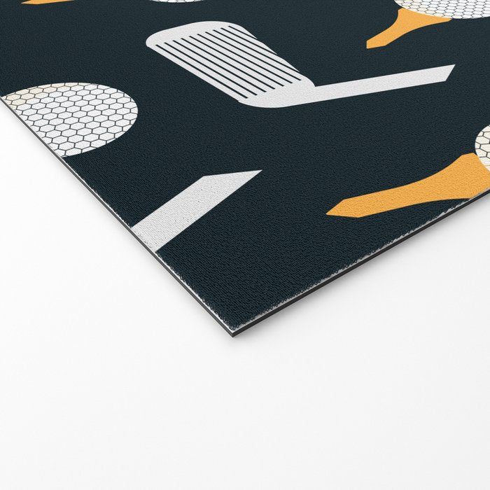 Golf Pattern (Black) Welcome Mat Gallery Image 2