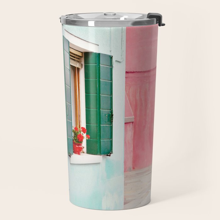 Burano Pastels - Venice Italy Travel Mug Gallery Image 2