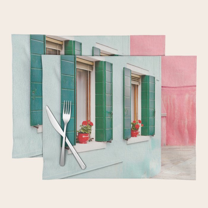 Burano Pastels - Venice Italy Placemat Gallery Image 1
