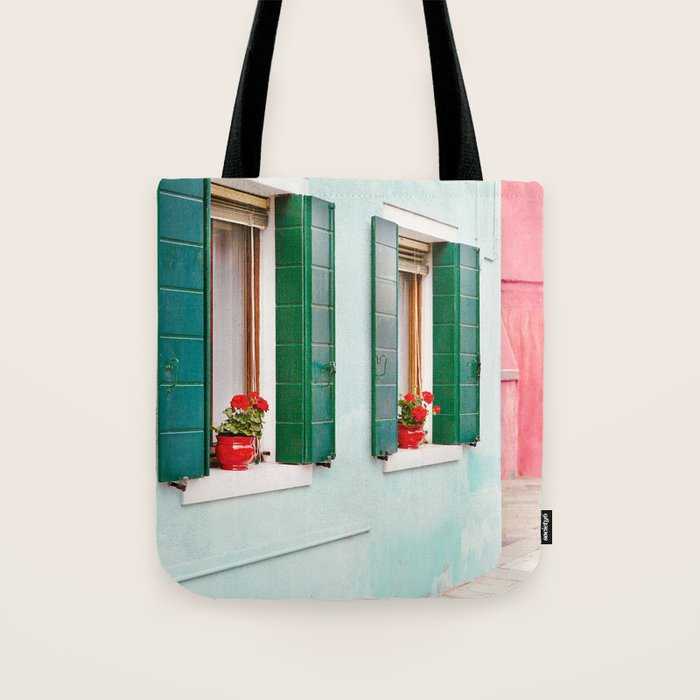 Burano Pastels - Venice Italy Tote Bag Gallery Image 1