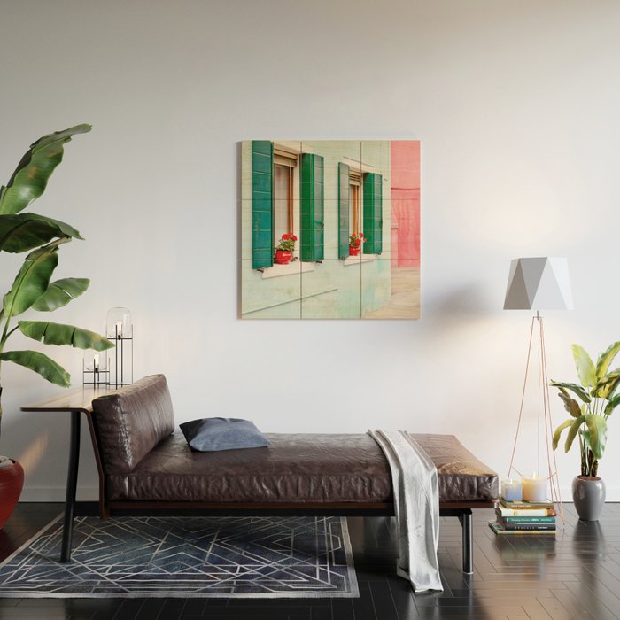 Burano Pastels - Venice Italy Wood Wall Art Gallery Image 2