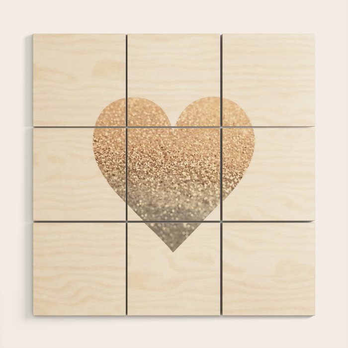 GOLD HEART Wood Wall Art Gallery Image 1
