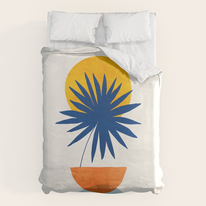 Abstract Tropical Sunset / Mid Century Series Duvet Cover Gallery Image 1