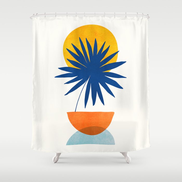 Abstract Tropical Sunset / Mid Century Series Shower Curtain Gallery Image 1
